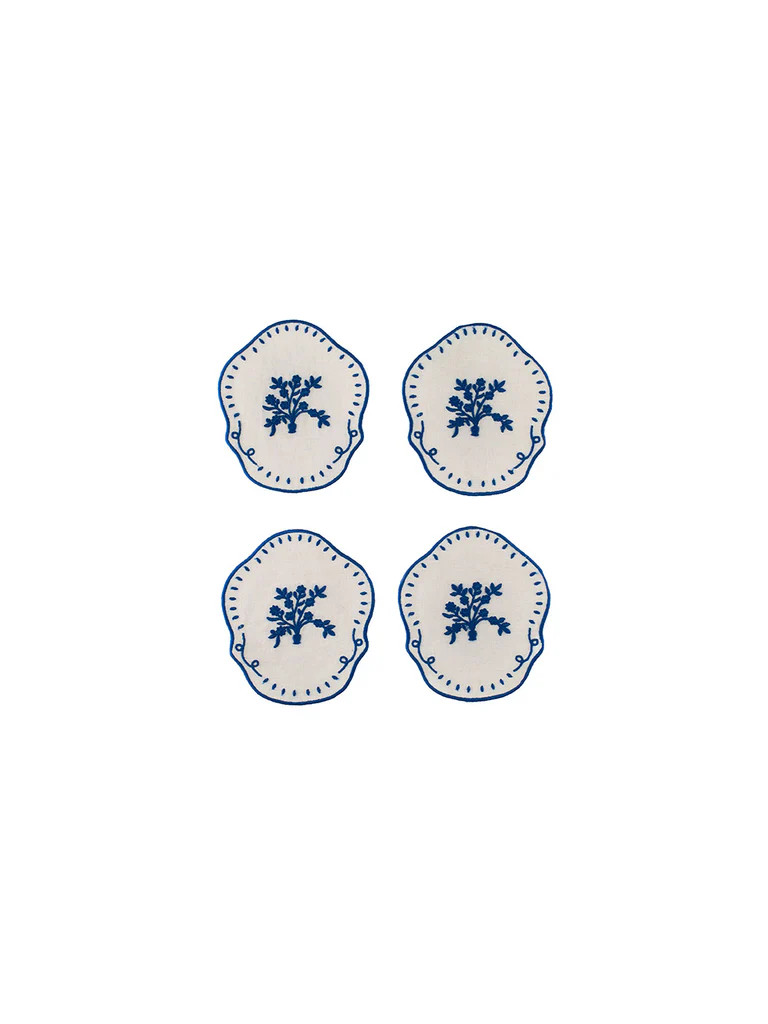 Linen Embroidered Coasters | Kirna Zabete