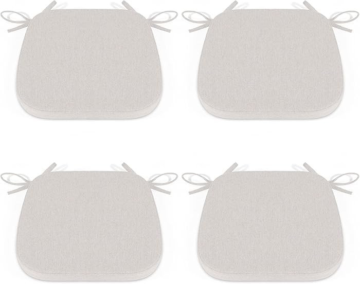 Shinnwa Kitchen Chair Cushions Set of 4, Indoor Seat Pads, 15 x 15.5 inches, Off White | Amazon (US)