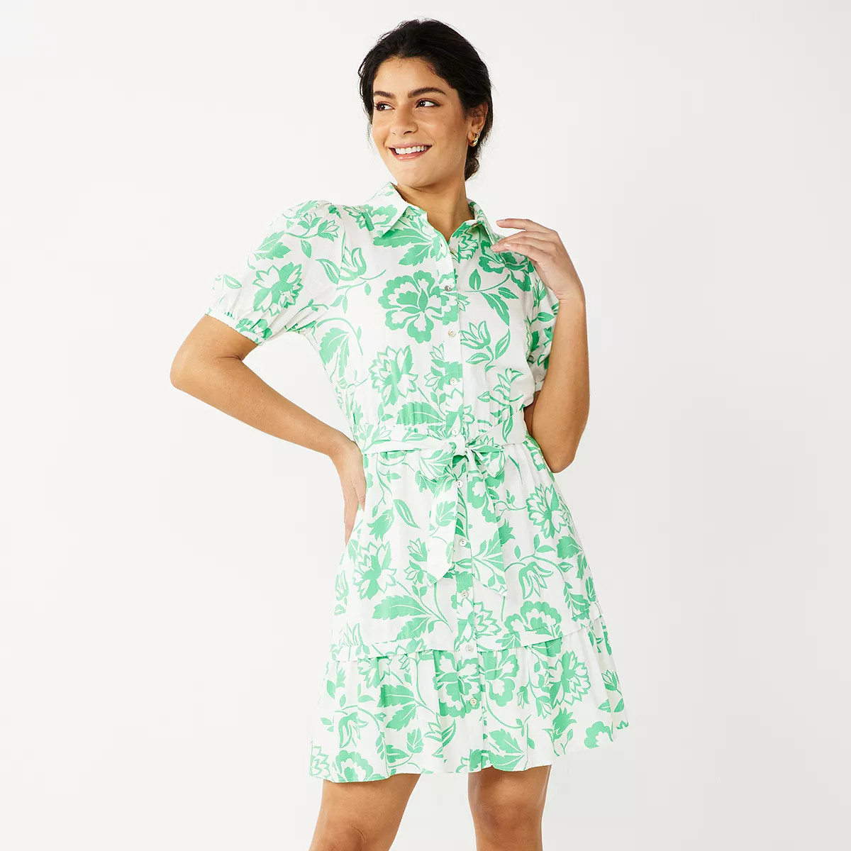 Women's DRAPER JAMES RSVP™ Puff Sleeve Shirt Dress | Kohl's