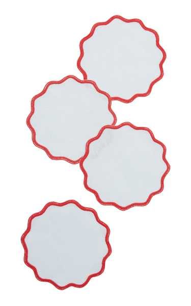 Set-Of-Four Scalloped Linen Coasters | Moda Operandi (Global)