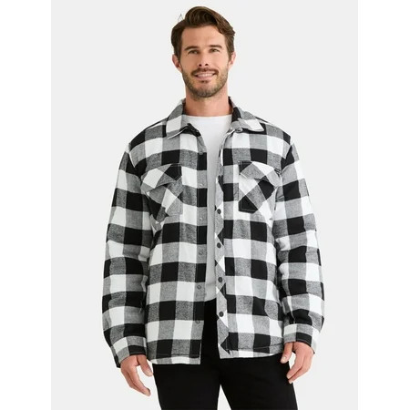 George Men's and Big Men's Fleece Lined Shirt Jacket, Sizes S-3XL | Walmart (US)
