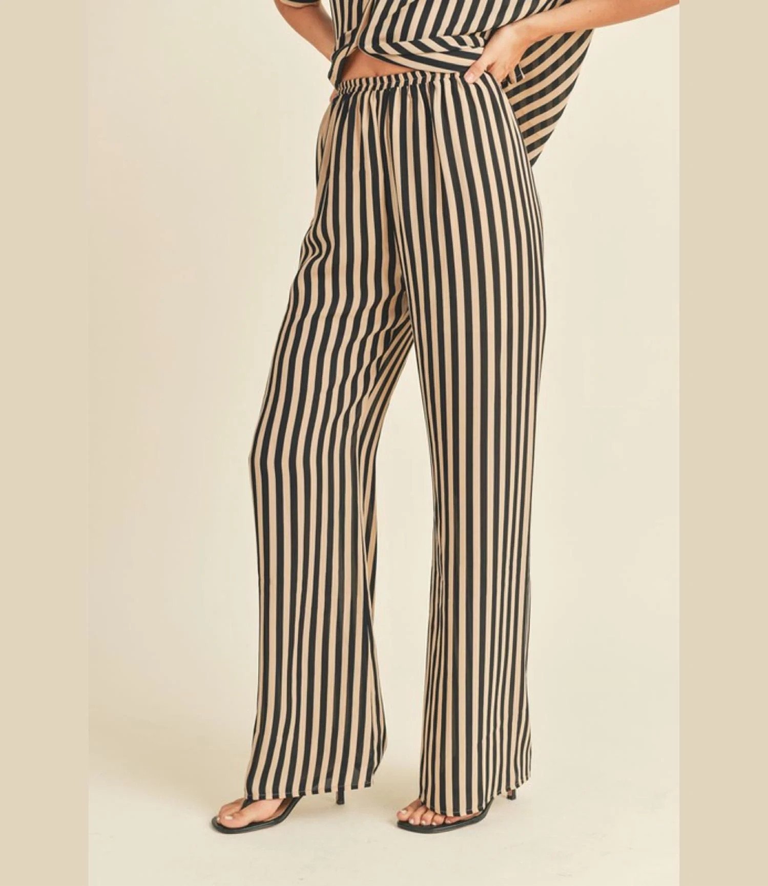 Bias Stripe Print Pant In Black/tan | Shop Simon