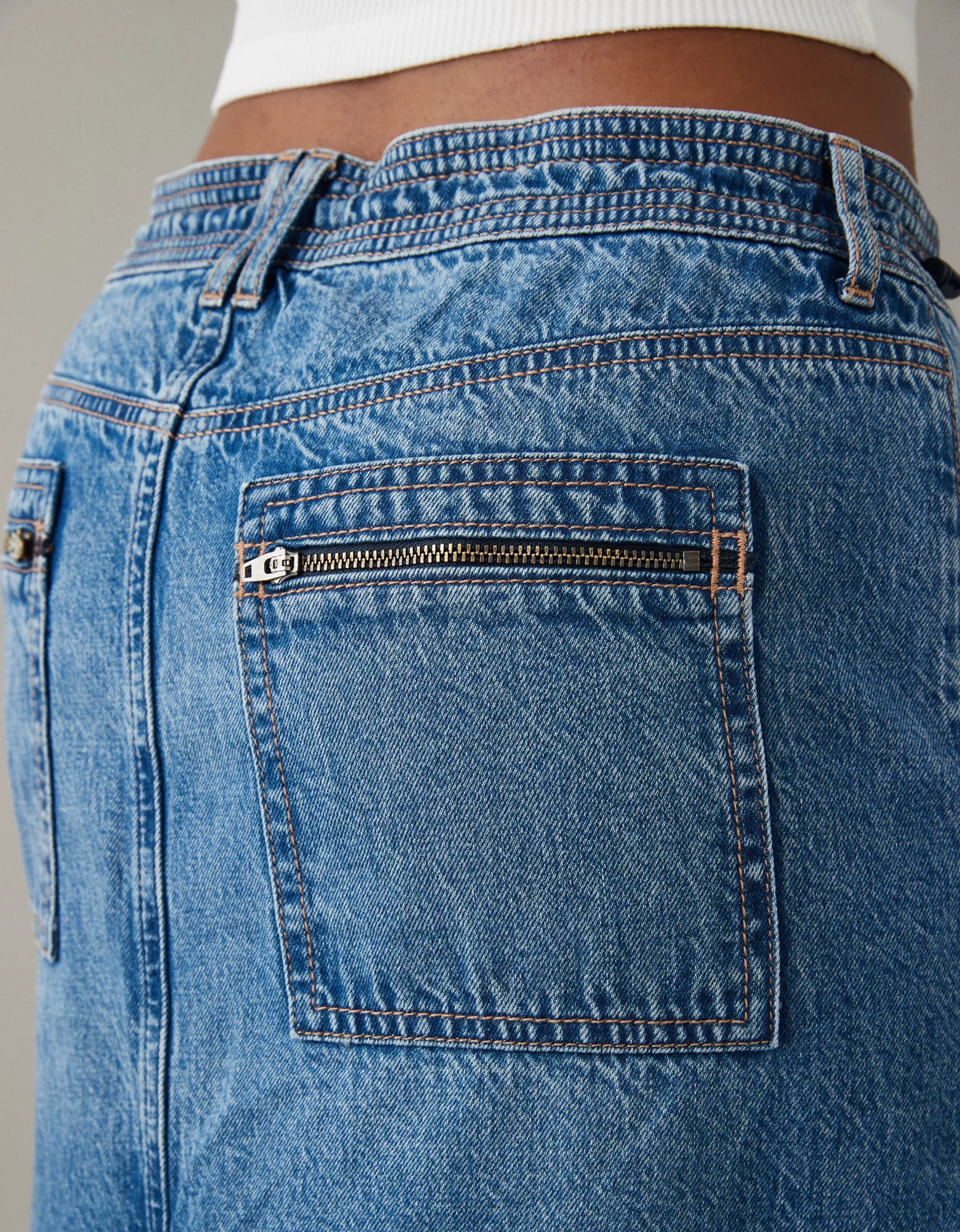 AE Low-Rise Denim Maxi Skirt | American Eagle Outfitters (US & CA)