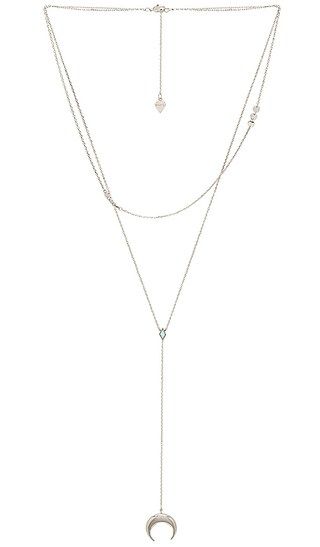 Wanderlust + Co Crescent Diamante Necklace in Silver | Revolve Clothing (Global)