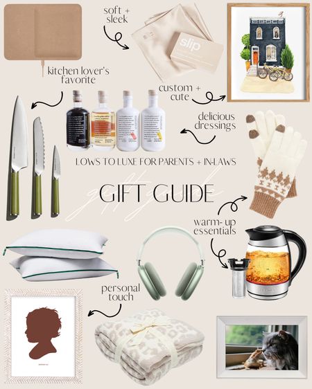 Gift Guide for the Parent’s and In-Laws - Kitchen Gifts - Home Gifts - Personal and Custom Gifts - Gloves - Kettle - Blanket - Comfort Pillow 

#LTKHoliday #LTKfamily #LTKhome