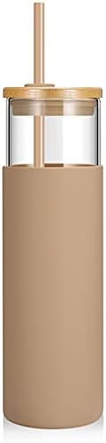 tronco 28oz Glass Tumbler Glass Water Bottle Straw Silicone Protective Sleeve Bamboo Lid - BPA Fr... | Amazon (US)
