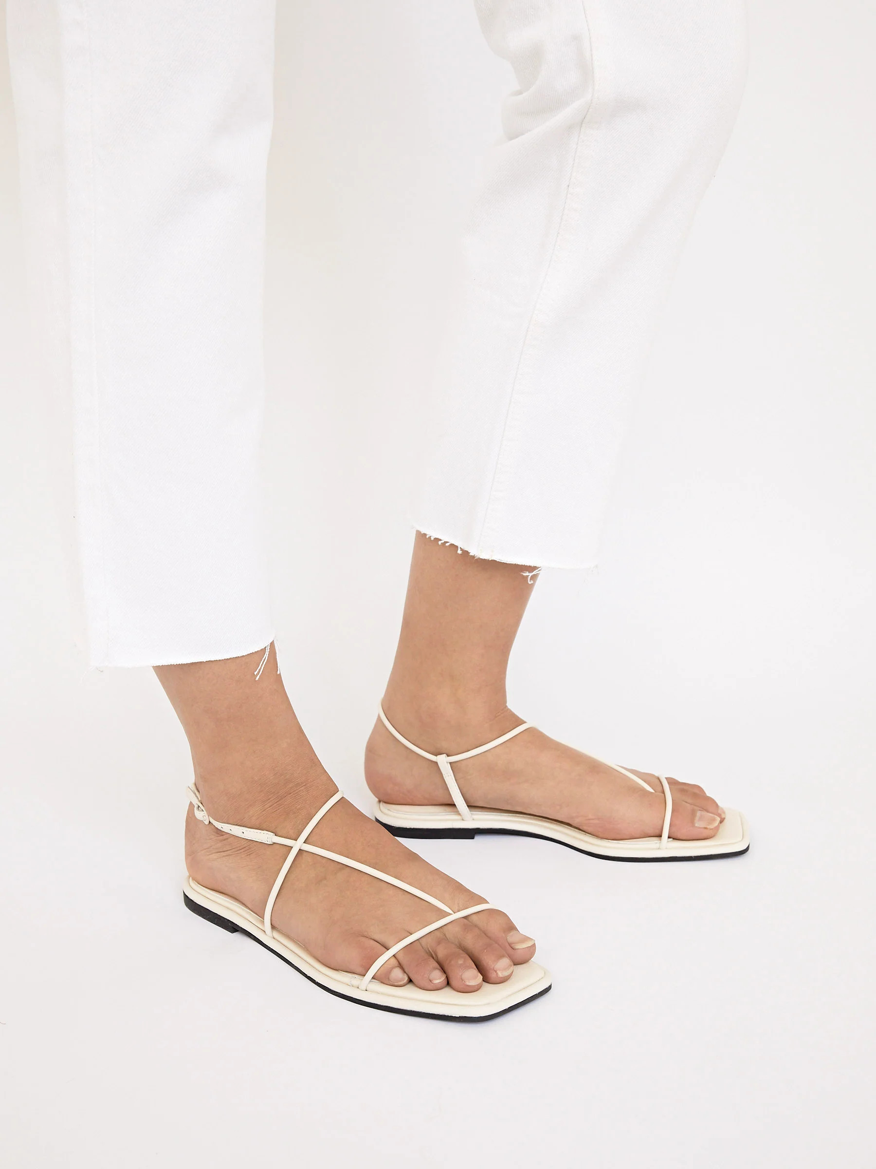 Nelson Made | Juliette Sandal in White Crema | The UNDONE | The UNDONE