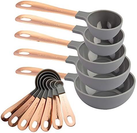 Cook with Color 12 PC Measuring Cups Set and Measuring Spoon Set/Copper Coated Stainless Steel Ha... | Amazon (US)