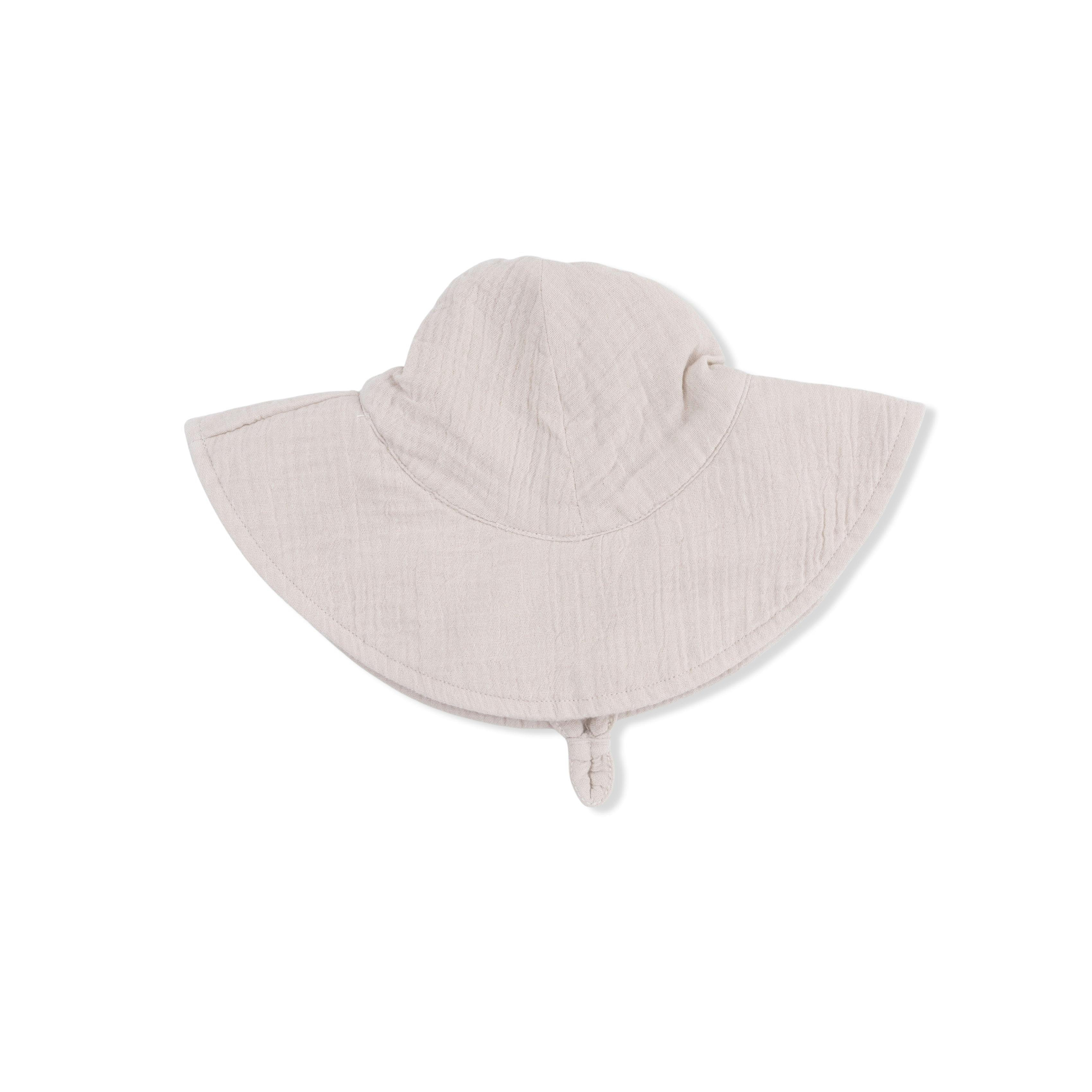 Solid Muslin French Oak - Wide Brim Sun Hat | Maisonette
