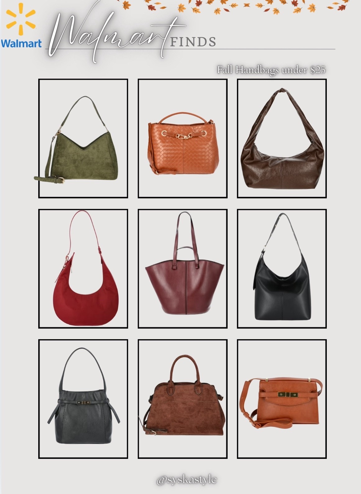 Get stylish for fall with these Walmart handbags! 

#LTKStyleTip #LTKSaleAlert #LTKItBag
