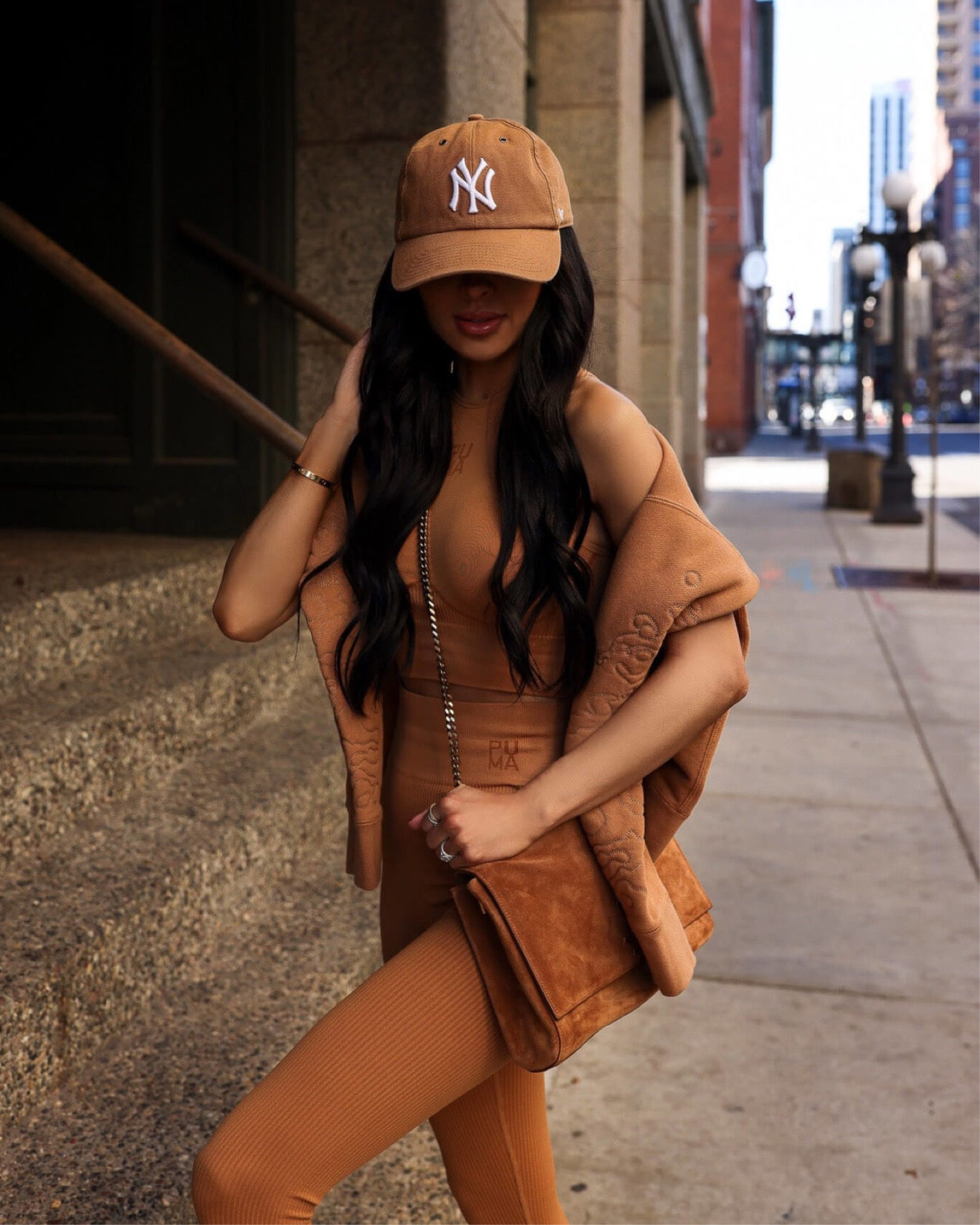 brown cap outfit