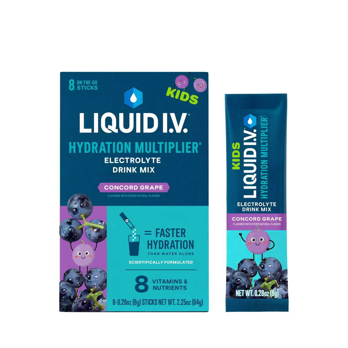 Liquid I.V. Hydration Multiplier Kids' Electrolyte Drink - Grape - 2.25oz/8ct | Target