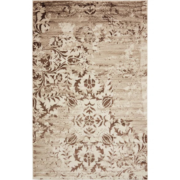Analise Power Loom Performance Chocolate Brown/Beige/Cream/Light Brown Rug | Wayfair North America