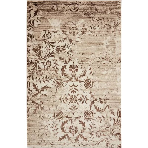 Analise Power Loom Performance Chocolate Brown/Beige/Cream/Light Brown Rug | Wayfair North America