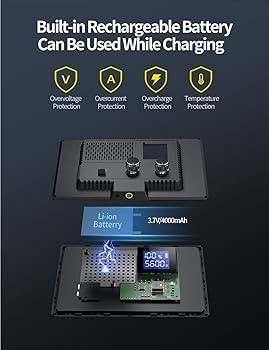 RALENO LED Video Light, Camera Light for Pictures Video Recording with 4000mAh Battery Support Ty... | Amazon (US)