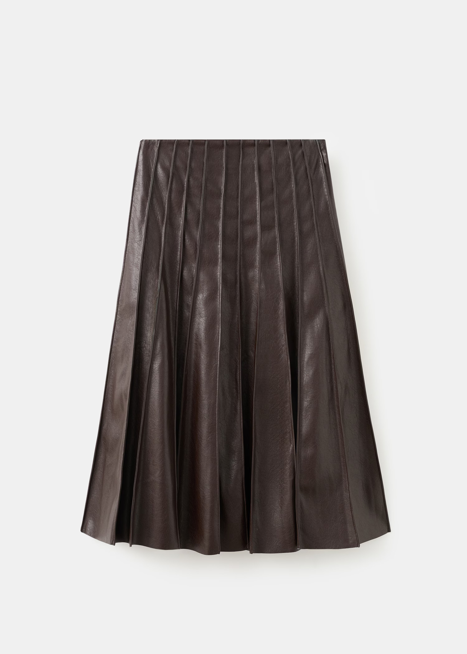 Faux-leather godet skirt | MANGO (UK)