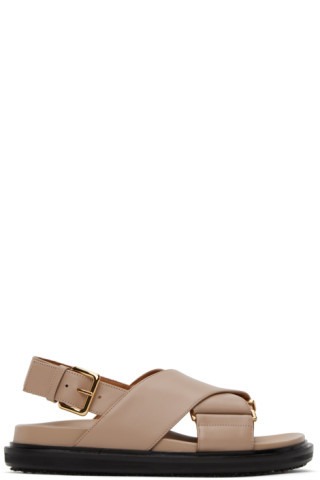Beige Fussbett Sandals | SSENSE