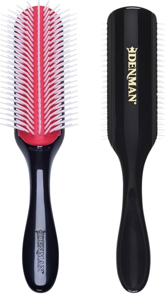 Denman Curly Hair Brush D4 (Black & Red) 9 Row Styling Brush for Styling, Smoothing Longer Hair a... | Amazon (UK)