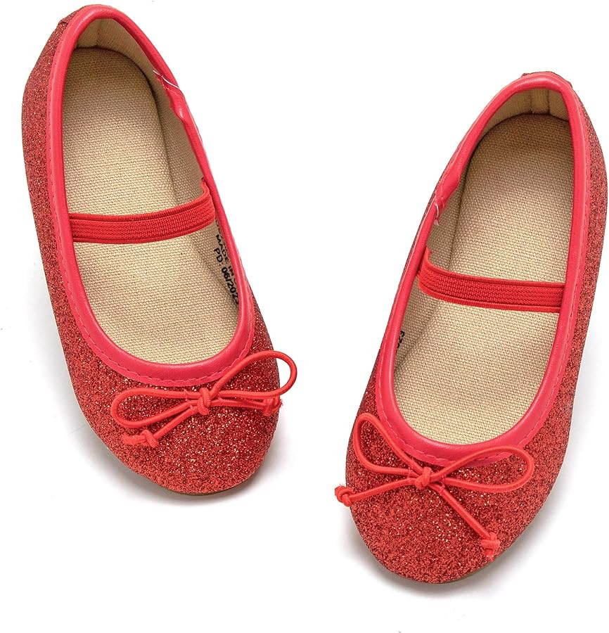 GINFIVE Toddler Girls Dress Shoes Little Girls Mary Janes Ballerina Flats Shoes Toddler | Amazon (US)