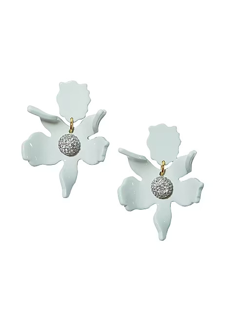 14K-Gold-Plated, Acetate, & Crystal Small Lily Drop Earrings | Saks Fifth Avenue