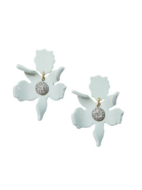 14K-Gold-Plated, Acetate, & Crystal Small Lily Drop Earrings | Saks Fifth Avenue