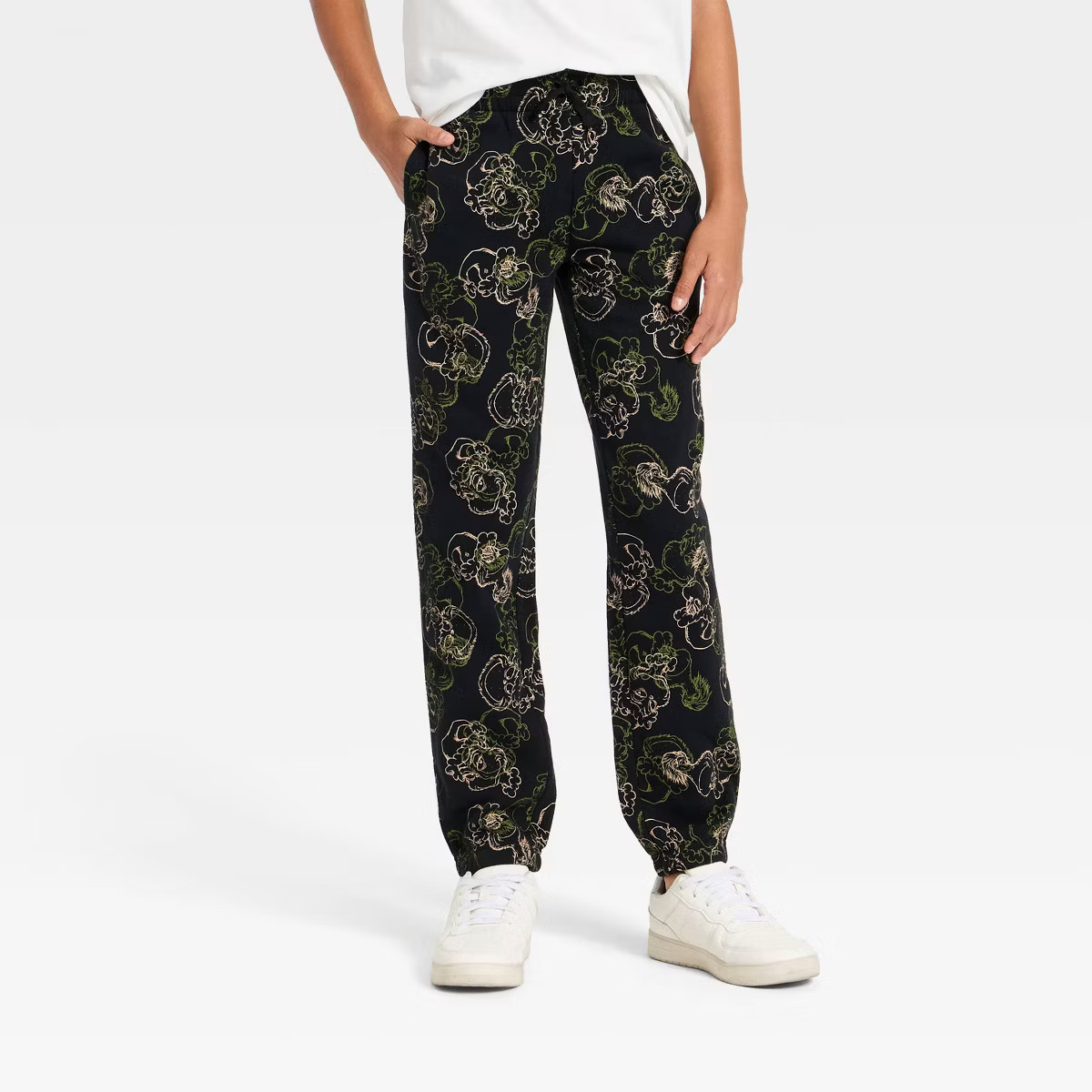 Boys' The Grinch Graphic Fleece Jogger Pants - Black | Target