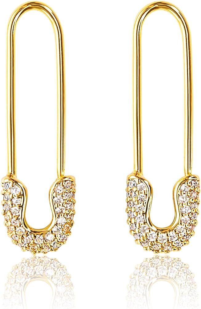 Safety Pin Earrings for Women | Paper Clip Earrings, Dangle Earrings For Women | Hypoallergenic 1... | Amazon (US)