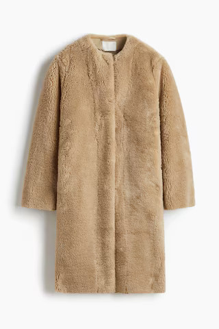 H & M - Teddy Fleece Coat - Beige | H&M (US + CA)