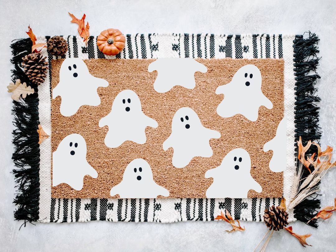 Ghosts Halloween Doormat, Outdoor Coir Doormat, Halloween Porch Decor, Fall Decor, Welcome Doorma... | Etsy (US)