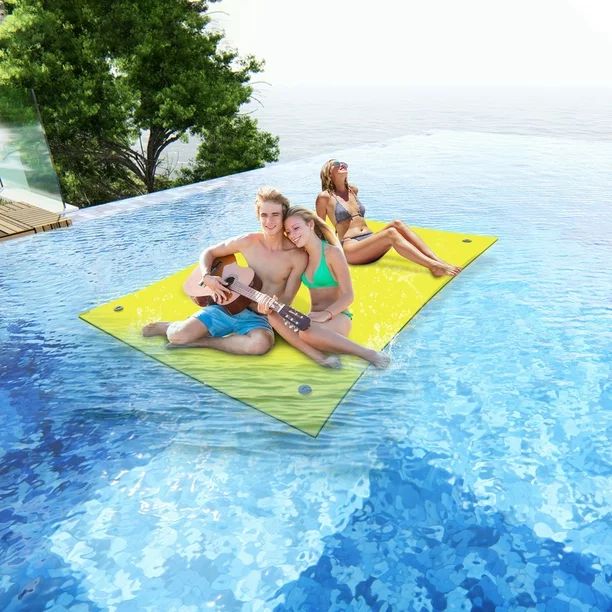 HALLOLURE 8.5*6FT Floating Water Pad Mat, 3-Layer Floating Mat Foam for Fun Water Party Water Rec... | Walmart (US)