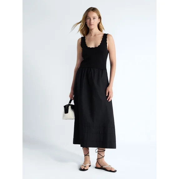 Free Assembly Women's and Women's Plus U-Neck Mixy Dress, Sizes XS-4X | Walmart (US)