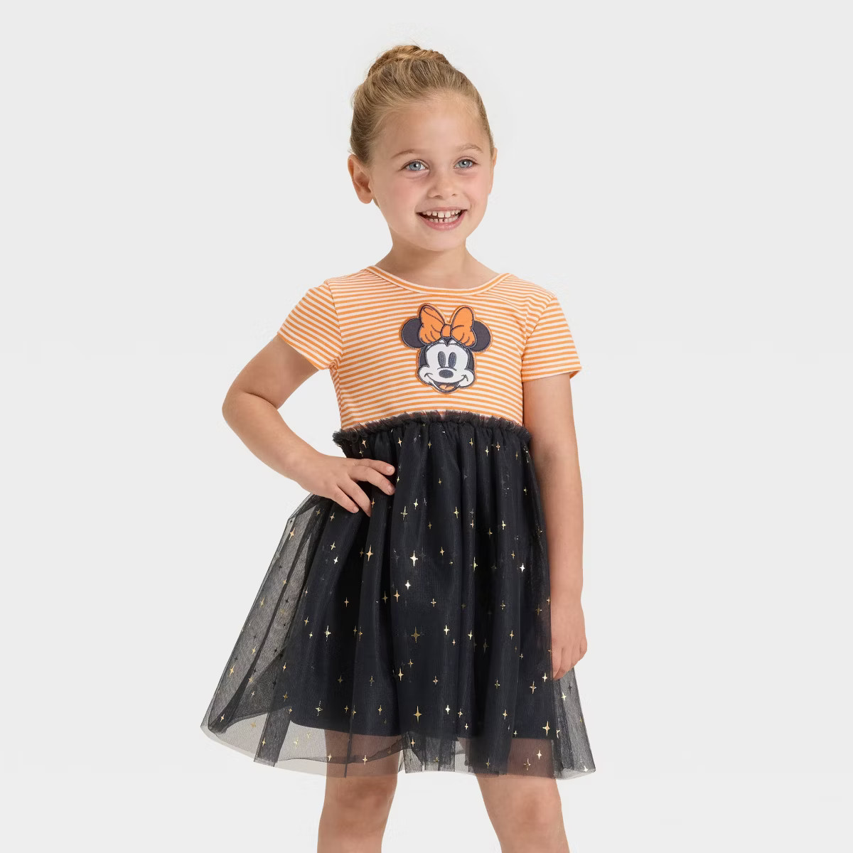 Toddler Girls' Disney Minnie Mouse Halloween Tulle Dress - Orange | Target