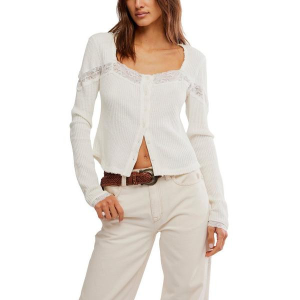 Women's Free People Let's Party Cardi Long Sleeve Shirt Medium Clean Ivory | Scheels Sports