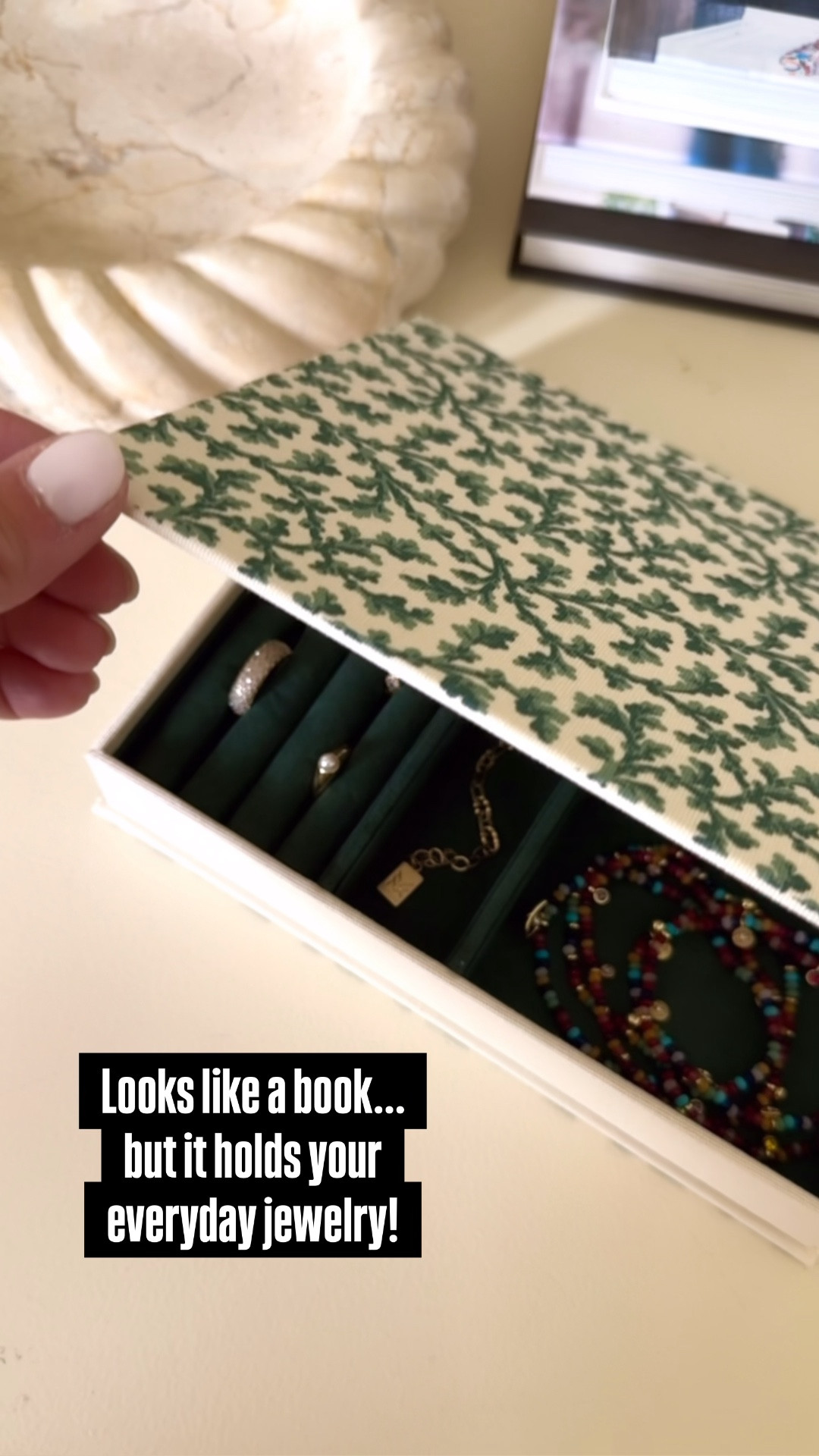 Jewelry book. Everyday jewelry box. Home decor. 
Jewelry discount: TWOPEASINABLOG 

#LTKOver40 #LTKSeasonal #LTKHome