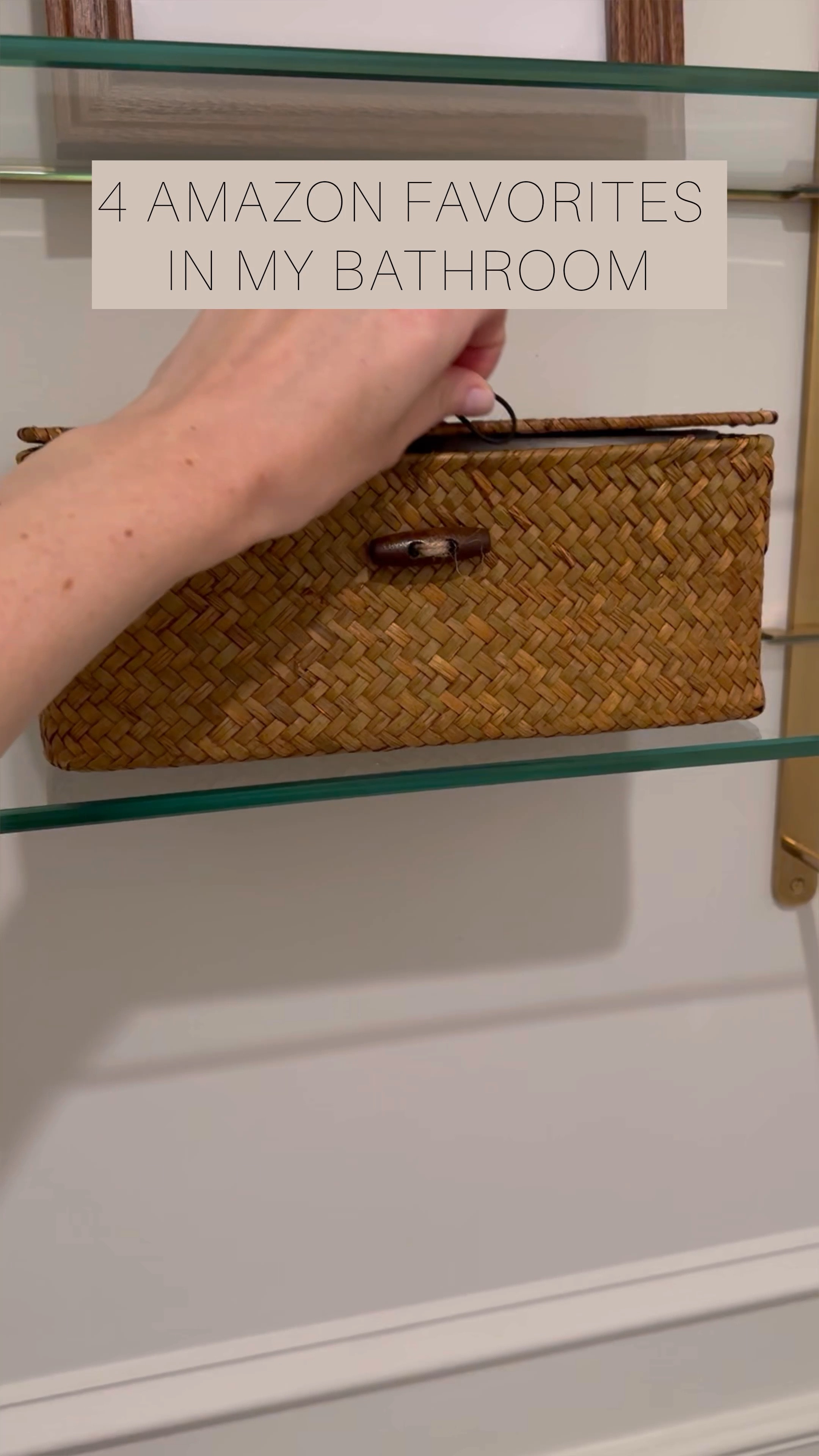 4 amazon items that make life a little happier in my bathroom ✨ Shop via the link in bio or my LTK @megleonardco
•
Woven toilet paper basket: gone are the days of looking at rolls! Keep them on hand, in style

Bamboo makeup organizer: this is actually a spice rack that I had the idea of using to easily view my products!

Bamboo step/toilet stool: this beauty is able to be left out and serves a dual purpose. I can reach all the high items in the cabinets & wardrobes, and the other reason, is well, obvious 😉

Ceramic jewelry dish: having a place to drop my earrings, rings, bracelets etc. Before and after showers, getting ready just brings order to the space.
•
•
•
Amazon home finds, amazon bathroom, bathroom organization, vanity organization, bathroom decor 

#LTKhome #LTKunder50 #LTKsalealert