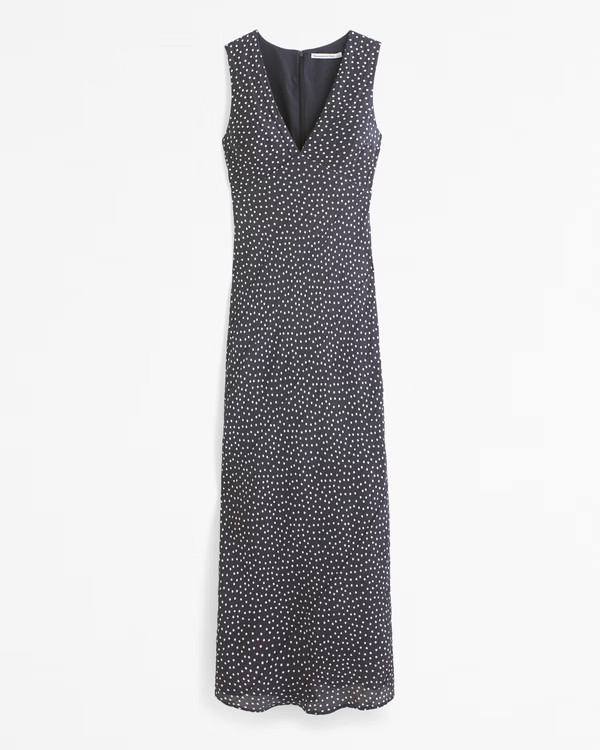 Women's V-Neck Column Maxi Dress | Women's Dresses & Jumpsuits | Abercrombie.com | Abercrombie & Fitch (US)