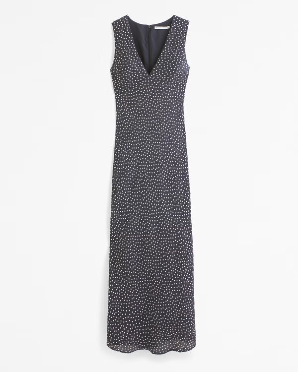 V-Neck Column Maxi Dress | Abercrombie & Fitch (US)