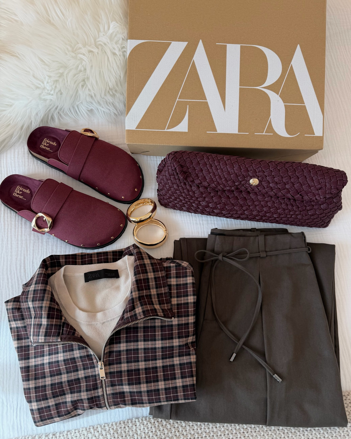 ZARA NEW-IN OUTFIT ✨🍇🍂 
My sizes:
Pants - XS
Jacket - XS
Knit Shirt - M

#LTKFashionMonth #LTKautumn #LTKwedding