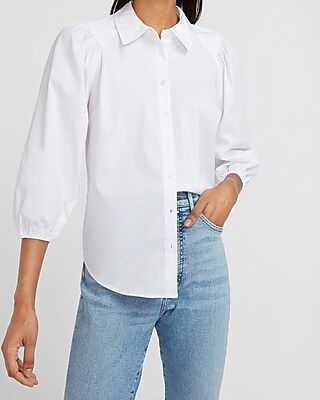 Puff Sleeve Button-Up Shirt | Express