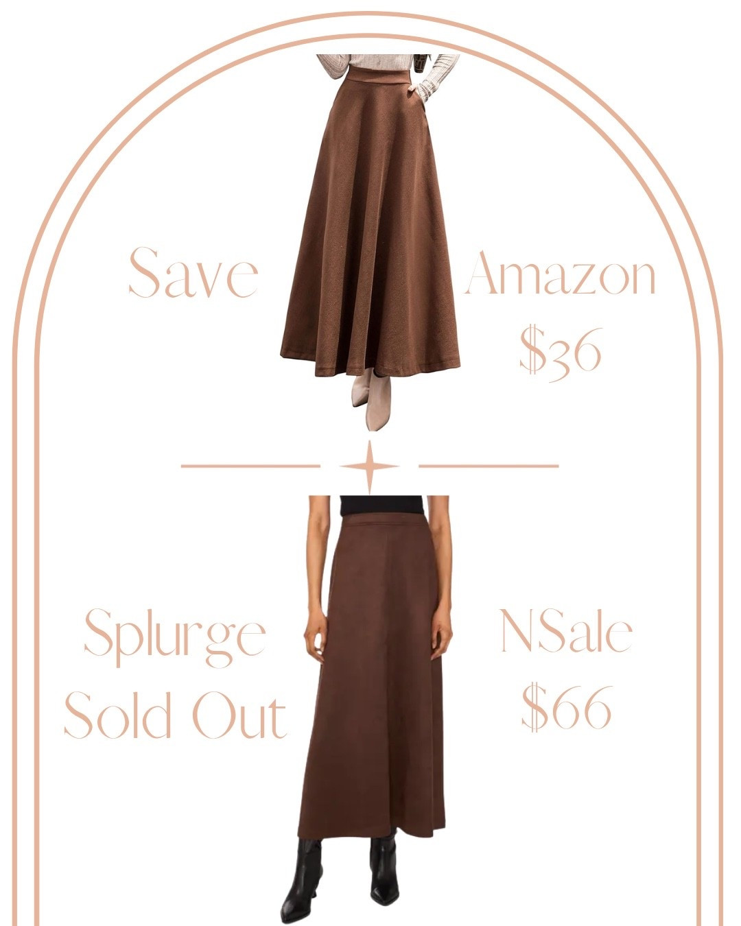 Save versus splurge This brown faux suede skirt was a fast favorite during the Nordstrom anniversary sale, but it  sold out. Luckily, I found a similar option  on Amazon for a fraction of the price.. 

#LTKSaleAlert #LTKFindsUnder50 

#LTKStyleTip #LTKWorkwear #LTKSeasonal