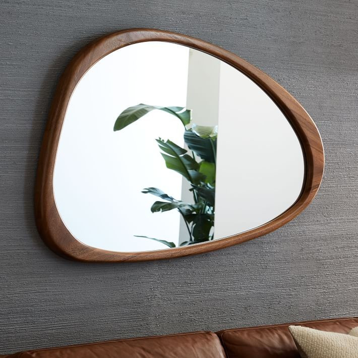 Mid-Century Asymmetrical Acorn Wood Wall Mirror | West Elm (US)