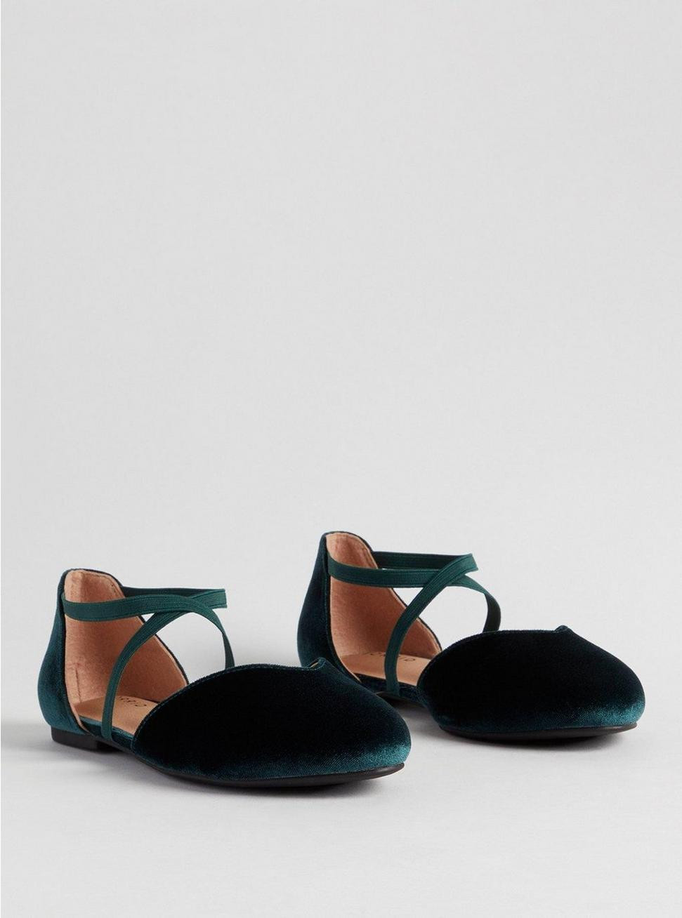 Double Cross Strap Almond Toe Flat (WW) | Torrid (US & Canada)