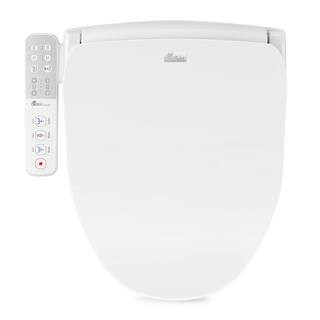 Slim ONE Electric Smart Bidet Seat for Round Toilets in White with Side-Panel Control and Nightlight | The Home Depot