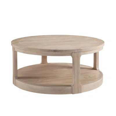 40Inch Large Curved 2 Tier Traditional Round Circle Wooden Center Coffee Table(Only Including Coffee Table,Without Chairs) | Wayfair North America