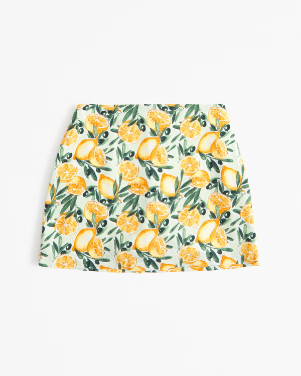The A&F Scarlett Linen-Blend Mini Skort | Abercrombie & Fitch (US)