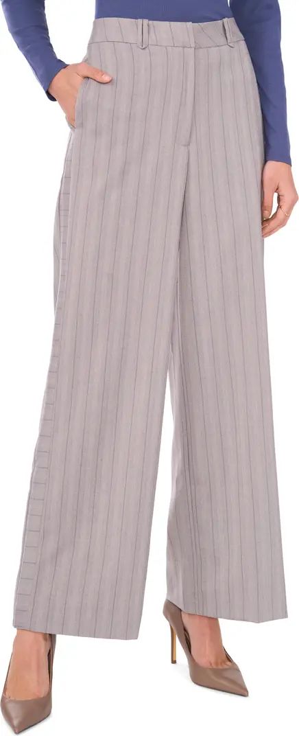 Halogen® Pinstripe Herringbone Wide Leg Pants | Nordstrom | Nordstrom