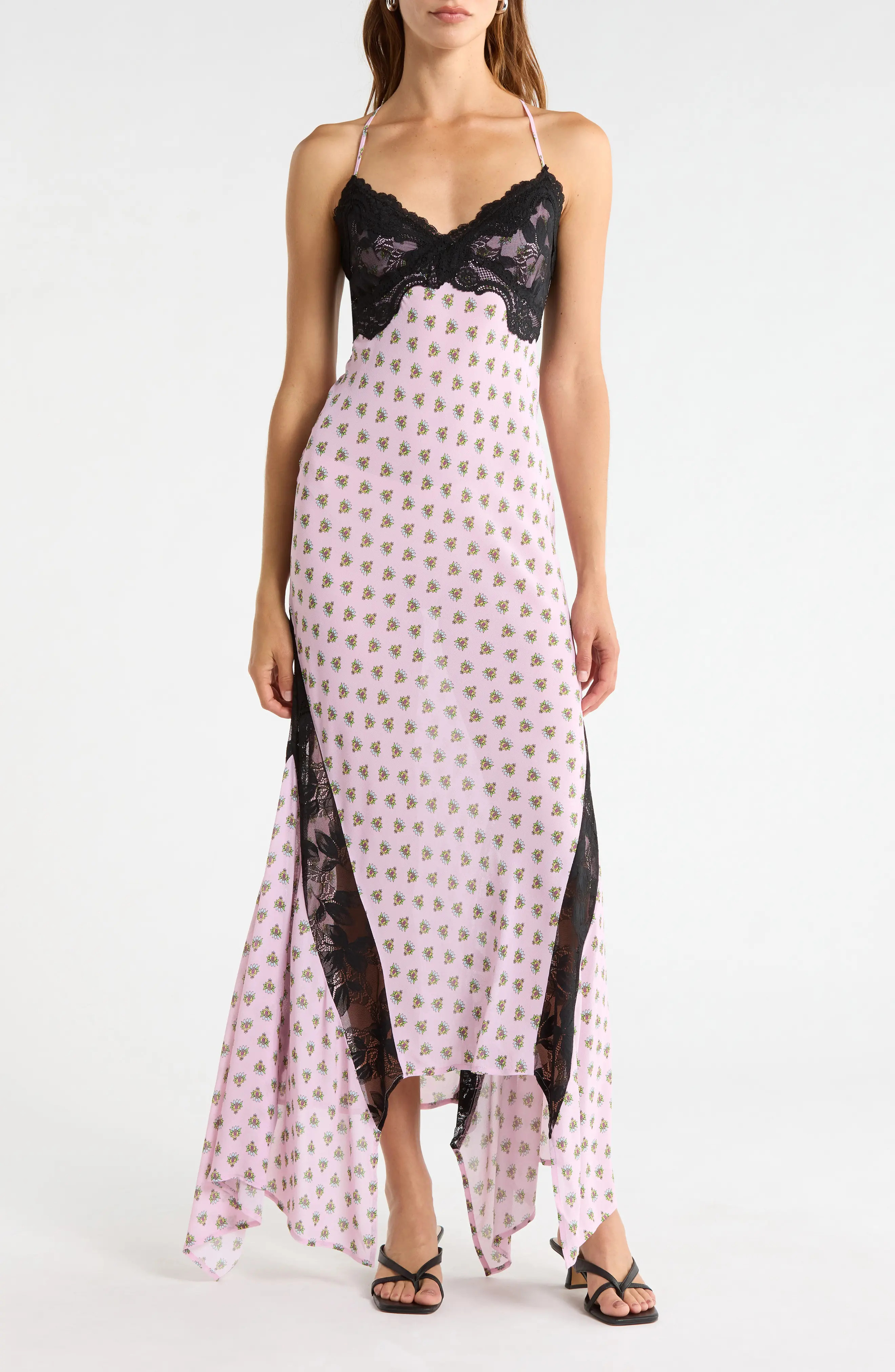 Vince Crocus Scarf Print Lace Detail Slipdress (Women) | Nordstrom | Nordstrom
