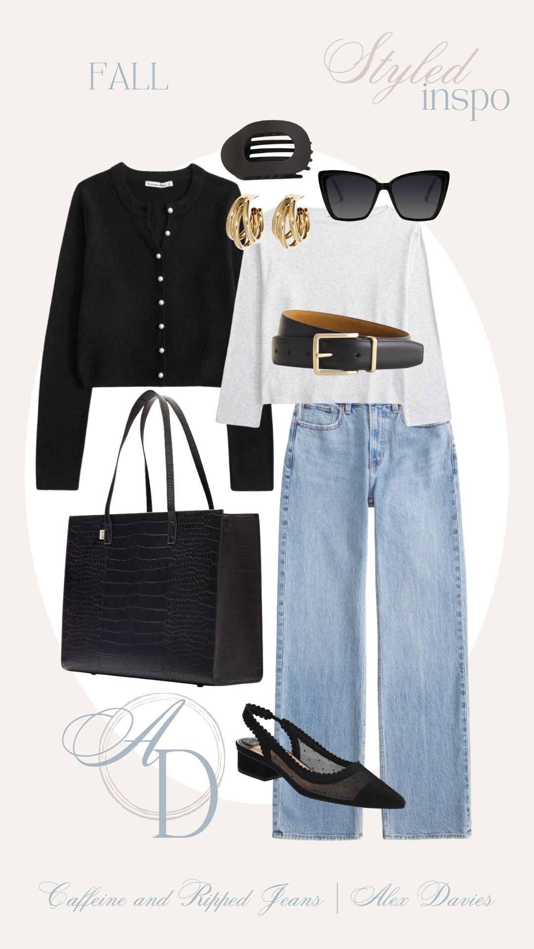 // cardigan // straight leg denim // black flats // work bag // long sleeve tee // hair clip // 

 #LTKSeasonal #LTKFindsUnder50 #LTKWorkwear