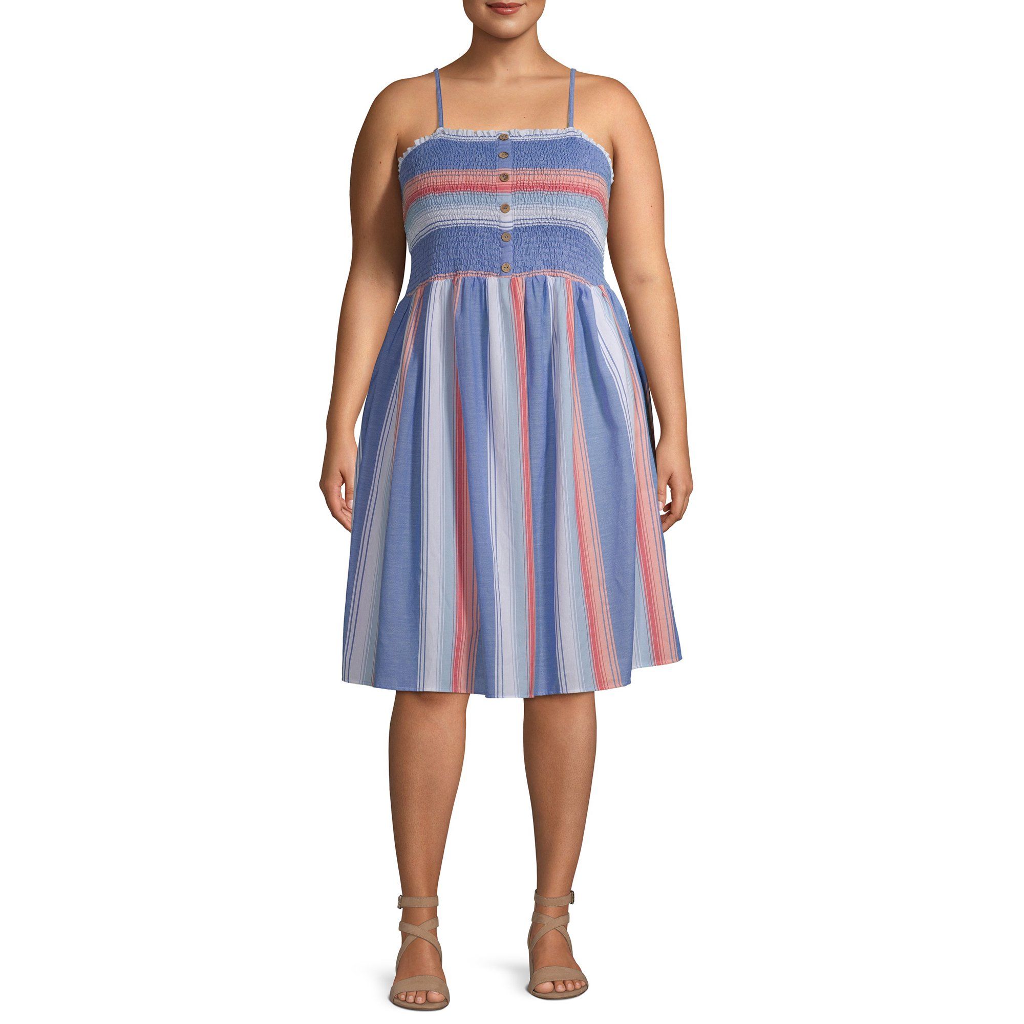 Romantic Gypsy Women's Plus Size Smocked Midi Dress | Walmart (US)