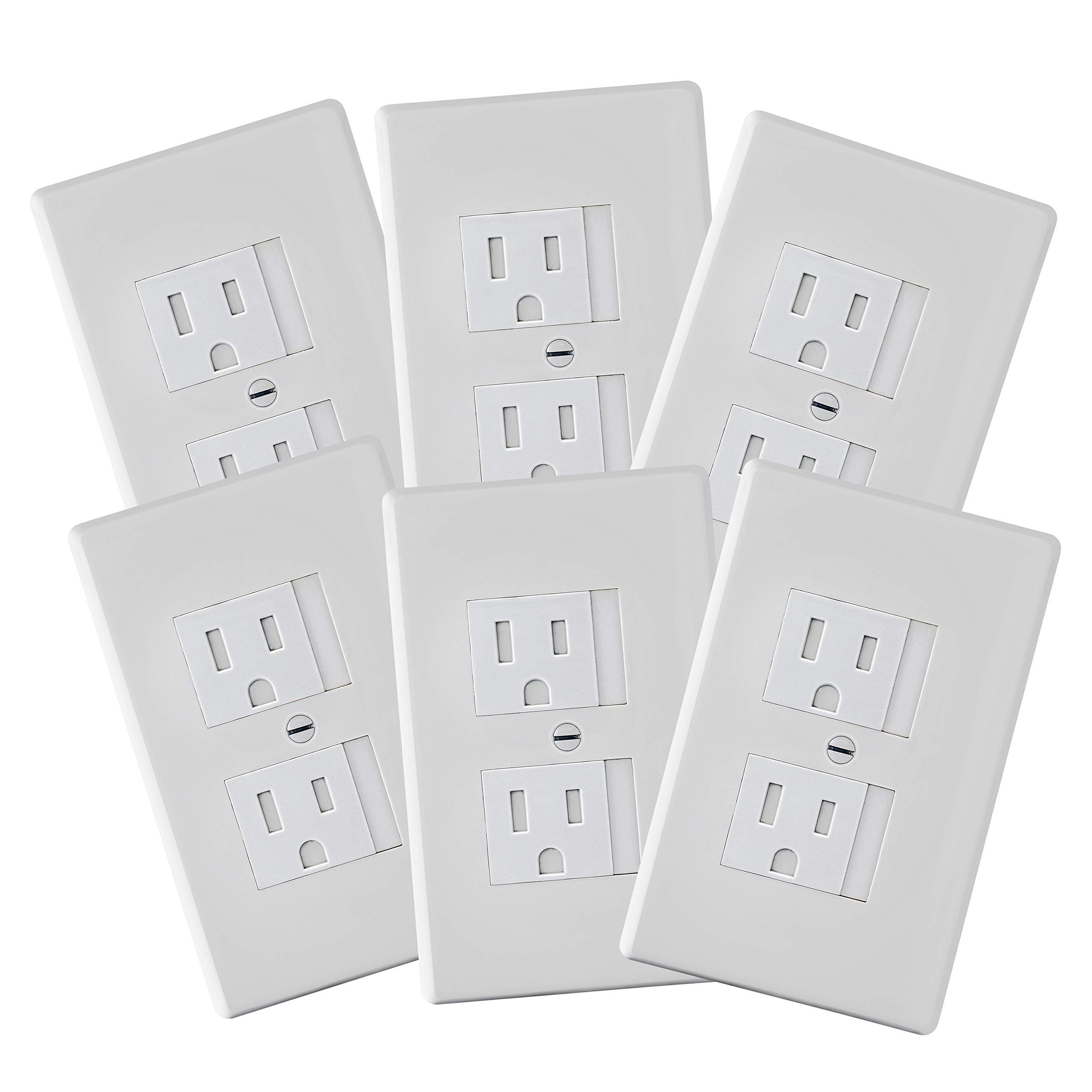 6-Pack Safety Innovations Self-Closing Outlet Covers (For Center Screw Outlets Only) - Measures 3... | Amazon (US)